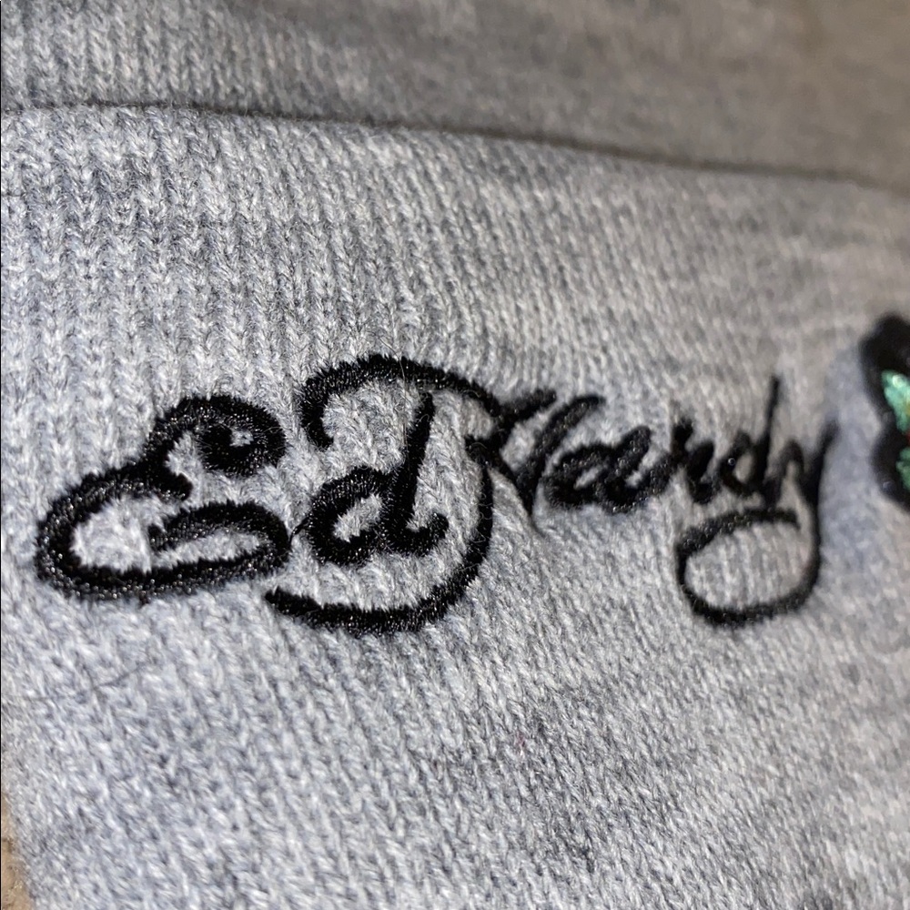 🆕 Ed Hardy Y2K Cuff Beanie Black Cap Hat Unisex Brand New - Picture 3 of 7